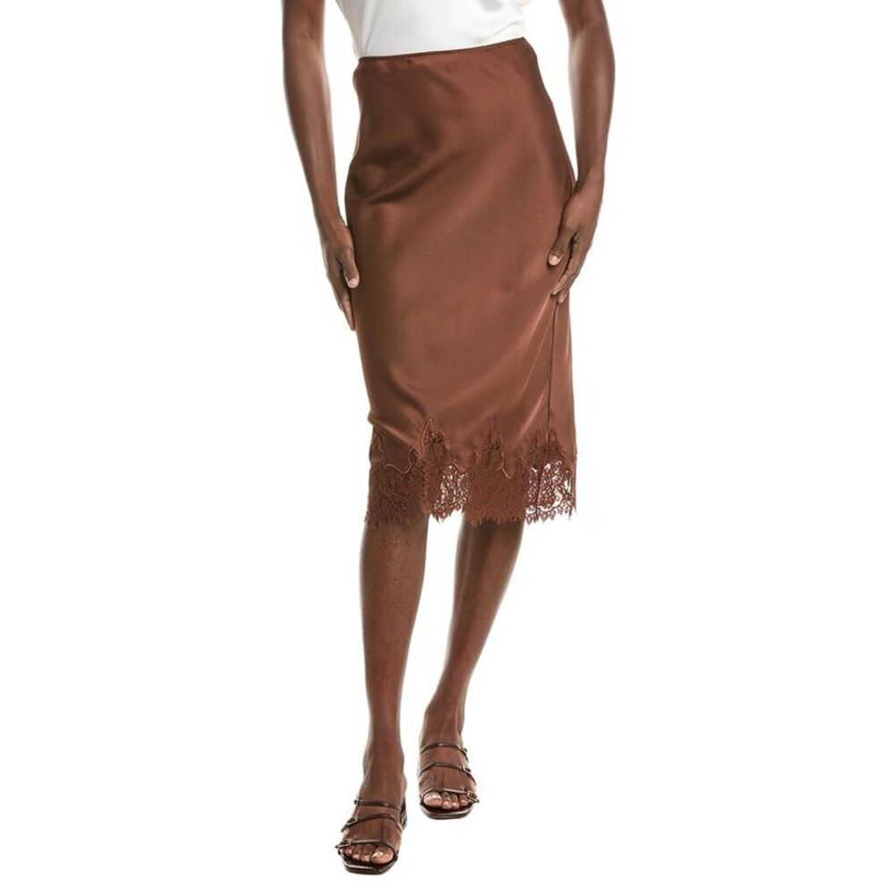 Reveriee Womens Midi Skirt, Brown